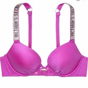 Victoria’s Secret Bombshell Pink Shine Strap Bikini Swim Top